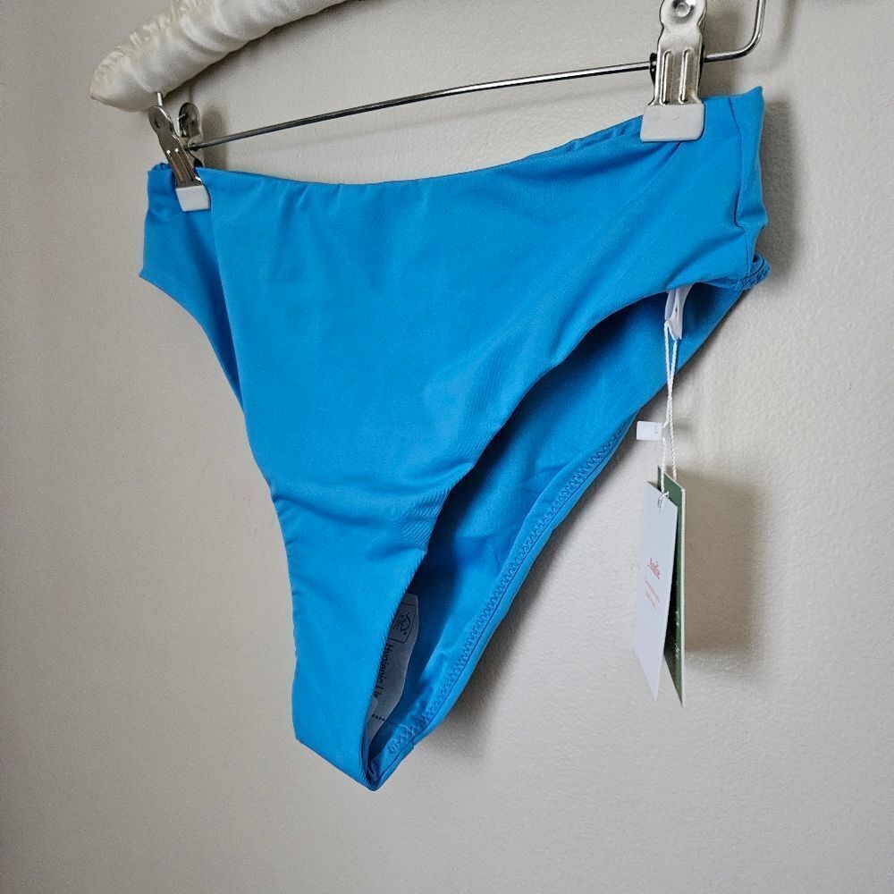 Andie Swim Bottoms Bikini The 90s High Waisted Azul Blue Beach Vacation Solid - Picture 3 of 12